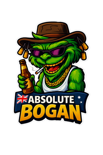 Absolute Bogan Grinch cartoon sticker